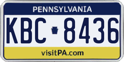 PA license plate KBC8436