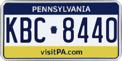 PA license plate KBC8440