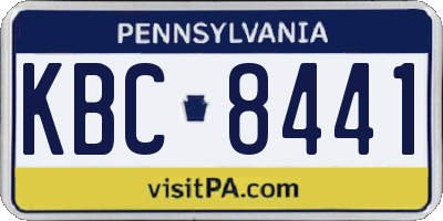PA license plate KBC8441