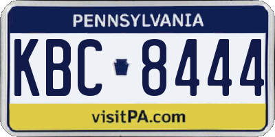 PA license plate KBC8444