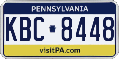 PA license plate KBC8448
