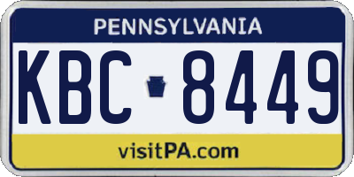 PA license plate KBC8449