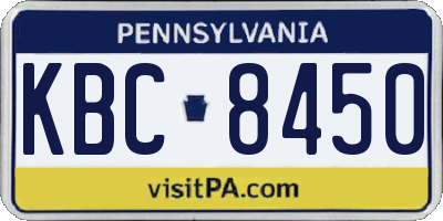 PA license plate KBC8450