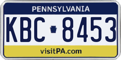 PA license plate KBC8453