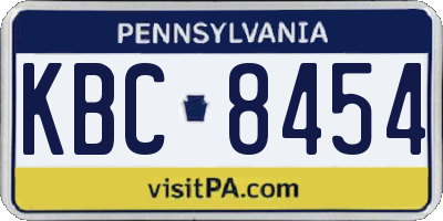 PA license plate KBC8454
