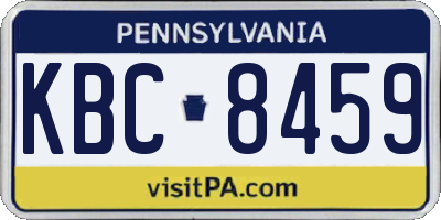 PA license plate KBC8459