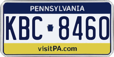 PA license plate KBC8460