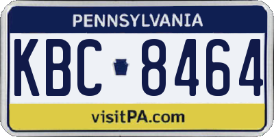 PA license plate KBC8464