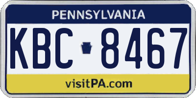 PA license plate KBC8467