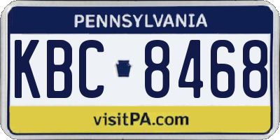 PA license plate KBC8468