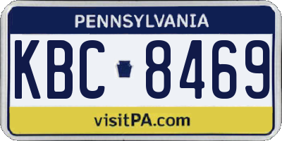 PA license plate KBC8469