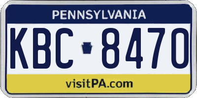 PA license plate KBC8470