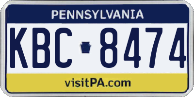 PA license plate KBC8474