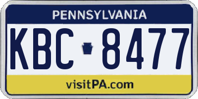 PA license plate KBC8477