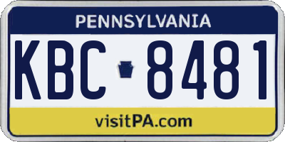 PA license plate KBC8481