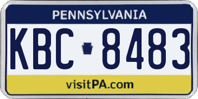 PA license plate KBC8483