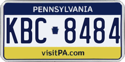 PA license plate KBC8484