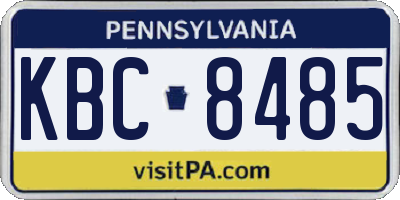PA license plate KBC8485