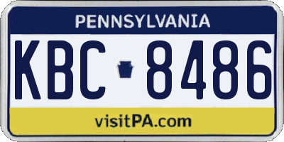 PA license plate KBC8486