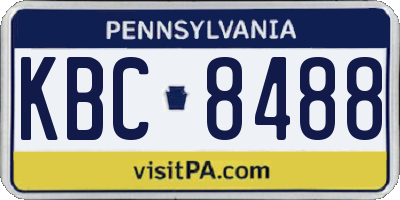 PA license plate KBC8488