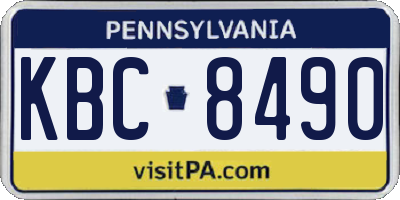 PA license plate KBC8490