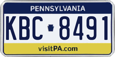 PA license plate KBC8491