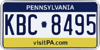 PA license plate KBC8495