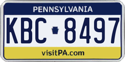 PA license plate KBC8497