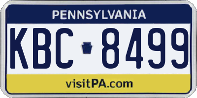 PA license plate KBC8499