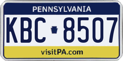 PA license plate KBC8507
