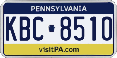 PA license plate KBC8510