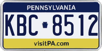 PA license plate KBC8512