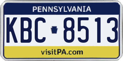 PA license plate KBC8513