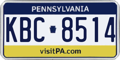 PA license plate KBC8514