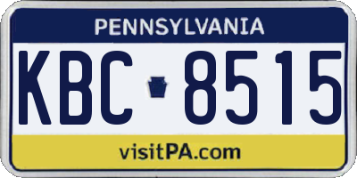 PA license plate KBC8515