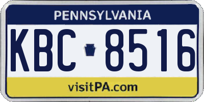 PA license plate KBC8516
