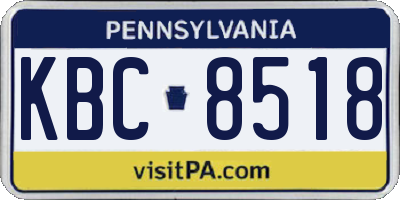 PA license plate KBC8518