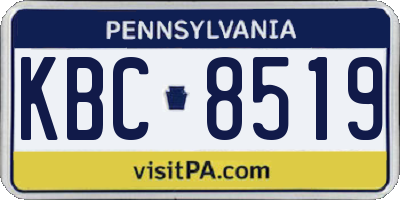 PA license plate KBC8519