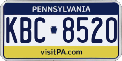 PA license plate KBC8520