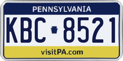 PA license plate KBC8521