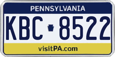 PA license plate KBC8522