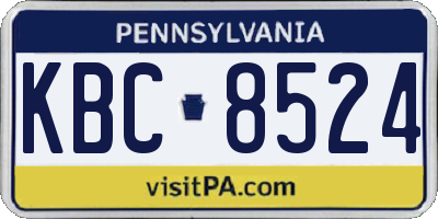 PA license plate KBC8524