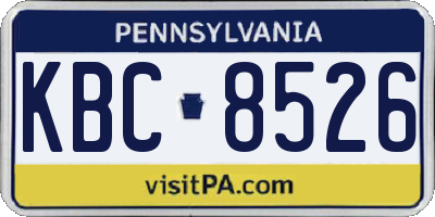 PA license plate KBC8526