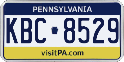 PA license plate KBC8529