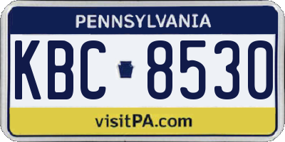 PA license plate KBC8530