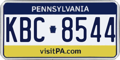 PA license plate KBC8544