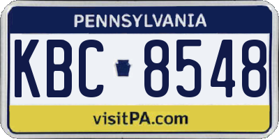 PA license plate KBC8548
