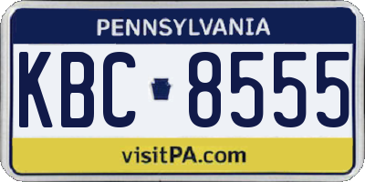 PA license plate KBC8555