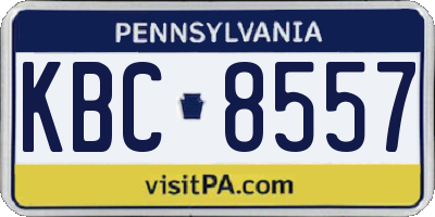 PA license plate KBC8557