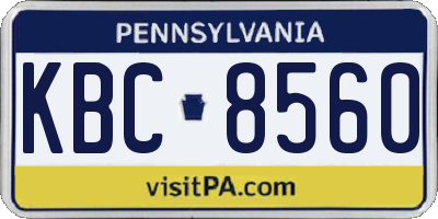 PA license plate KBC8560